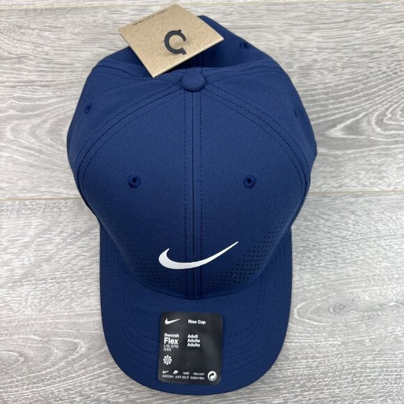 Nike Dri-FIT ADV Rise Structured Swoosh Blue Hat Cap Size L/XL NEW - Picture 7 of 13